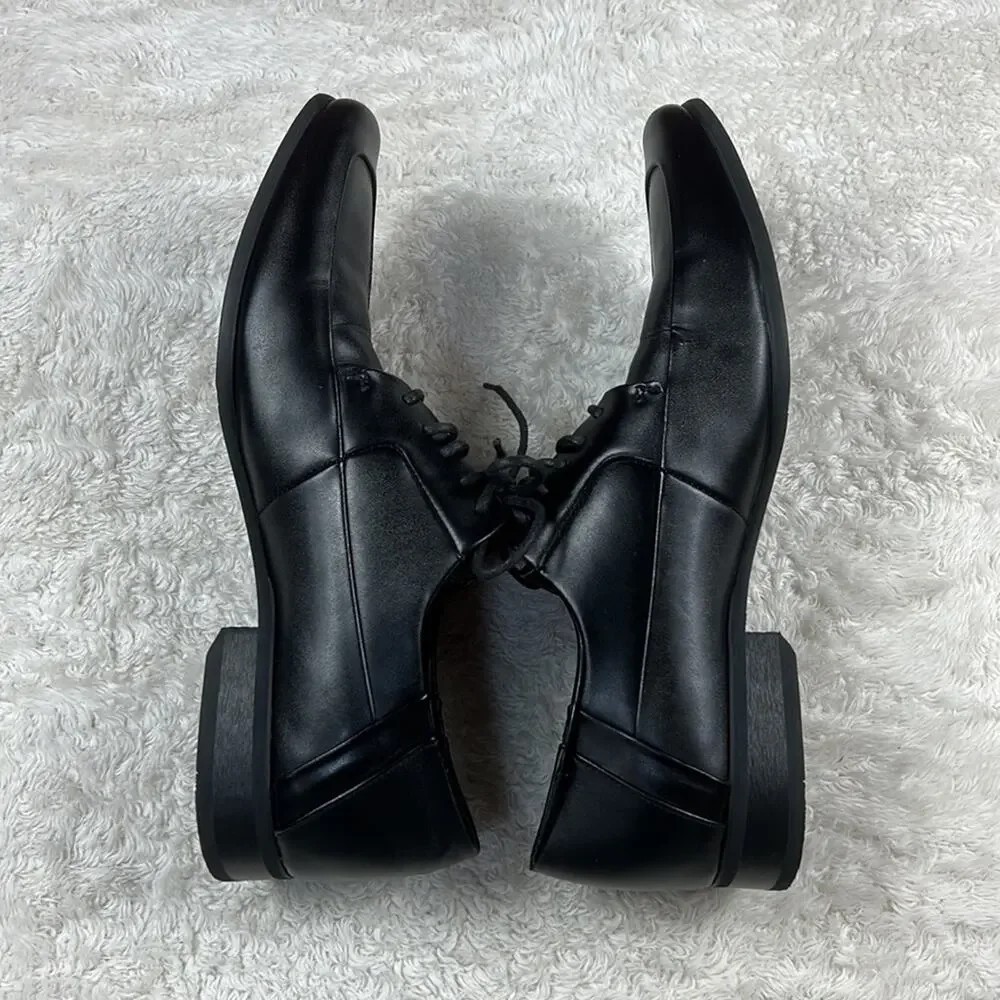 Calvin Klein Brent‎ square Moc toe oxford dress shoes in black, size 10